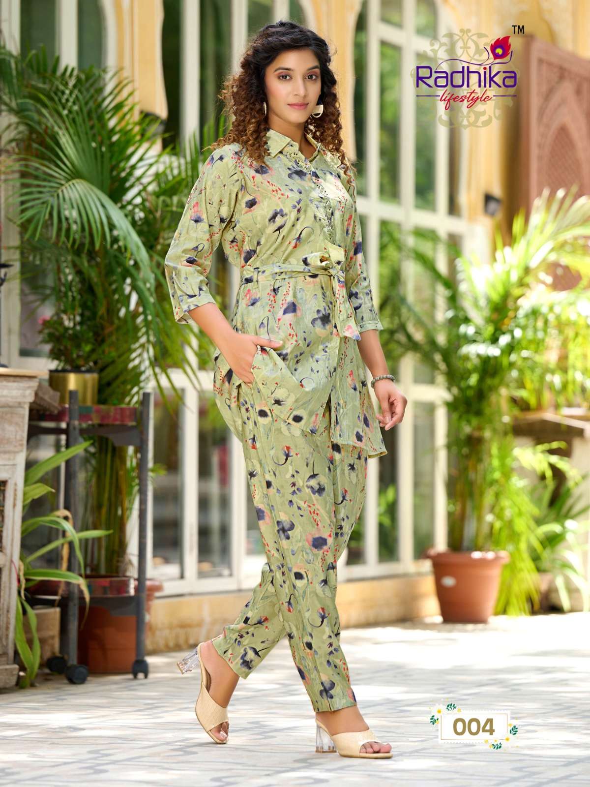 CORD VOL 1MUSLIN PRINT SWAROVSKI WORK FANCY CO ORD SET BY RADHIKA LIFESTYLE BRAND 004